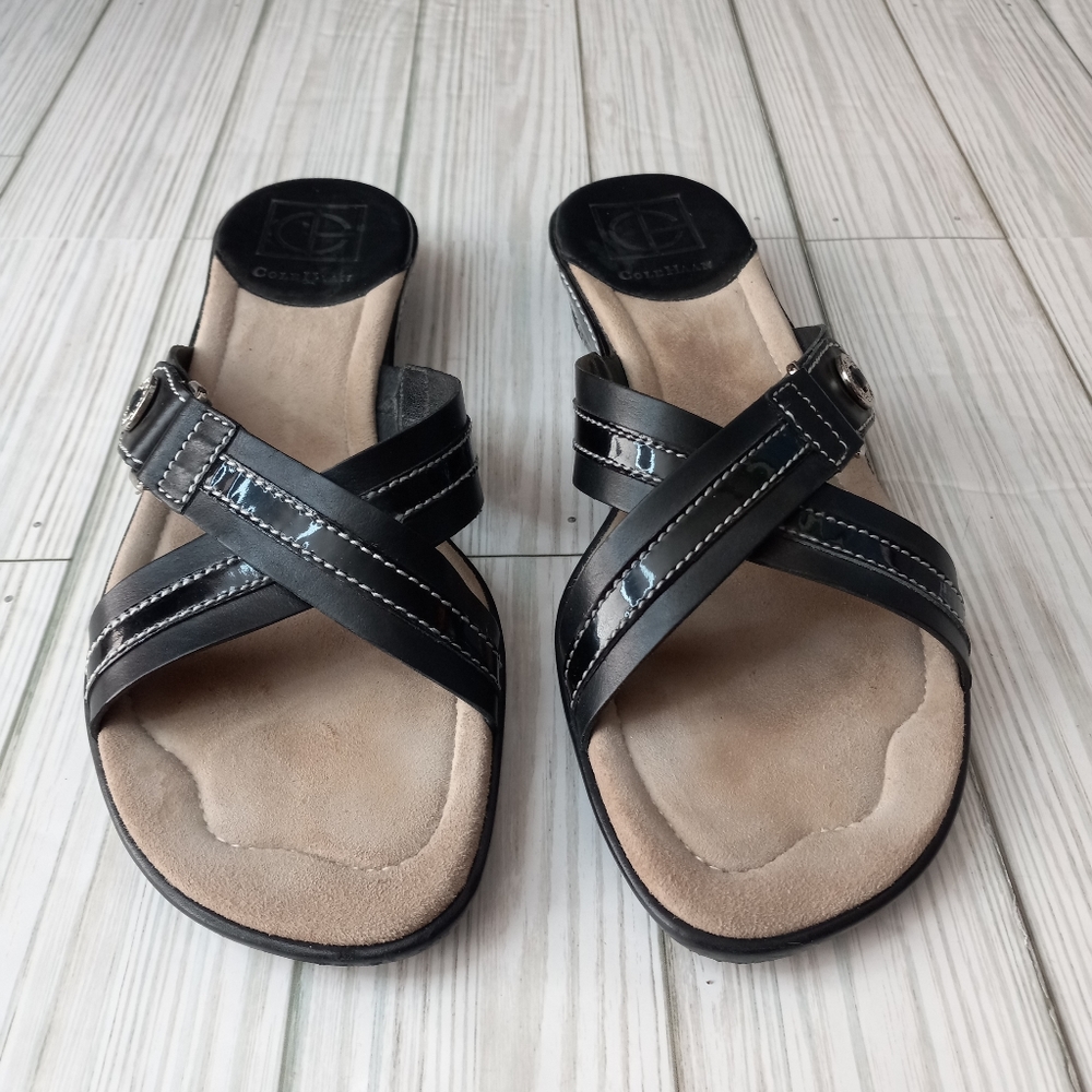Cole Haan Crisscross Slip-On Leather Sandals - Picture 4 of 10